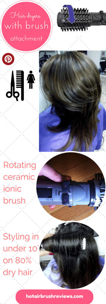 Hair dryers with brush attachment