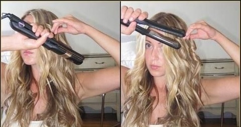 How to get your hair waivy using a flat iron1