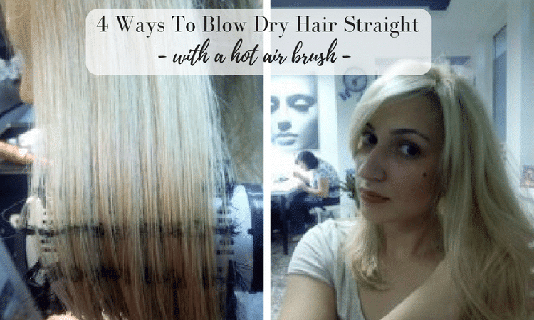 me demonstrating how to blow dry hair straight with a hot air brush
